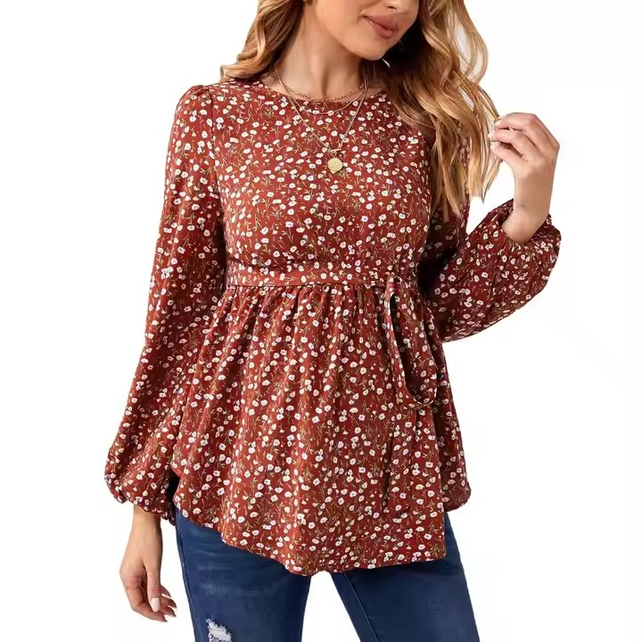 Maternity Outfit Floral Maternity Blouse studio product photo