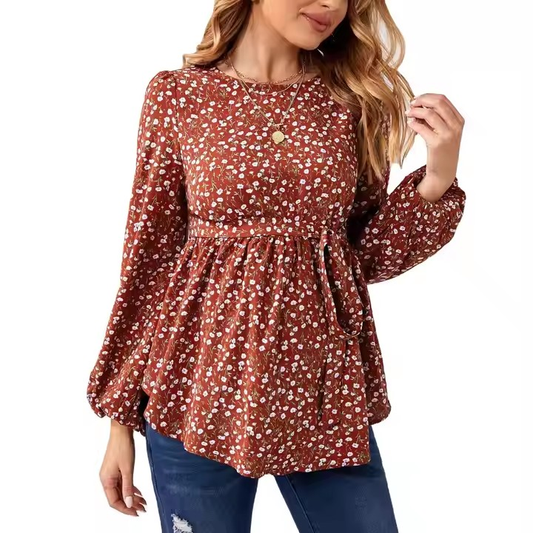 Maternity Outfit Floral Maternity Blouse studio product photo