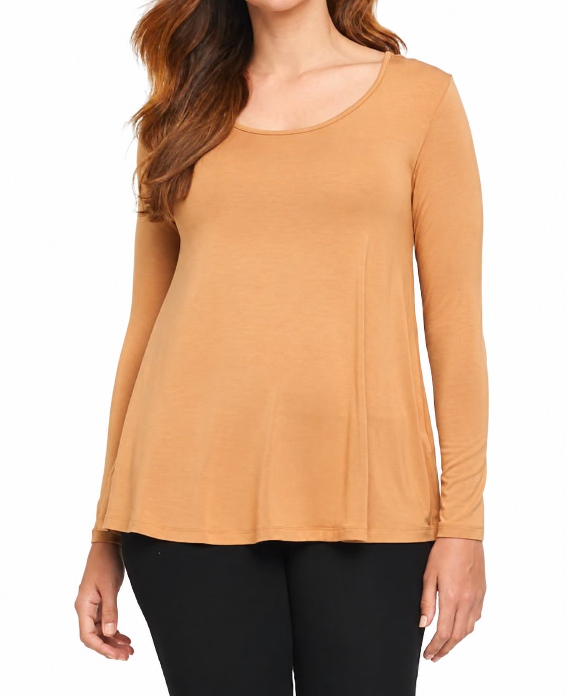 Maternity Outfit Long-Sleeve Scoop-Neck Maternity Top studio product photo