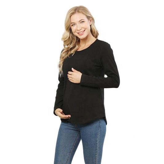Maternity Outfit Long-Sleeve Nursing Top studio product photo
