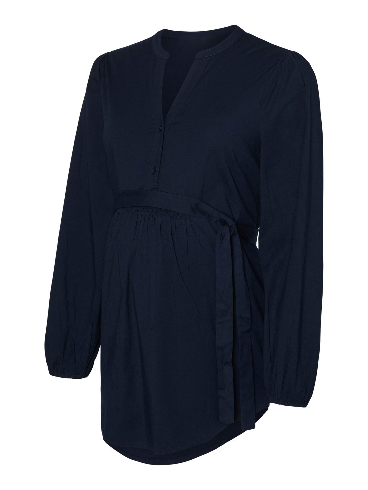 Maternity Outfit Tie-Waist Long-Sleeve Maternity Blouse studio product photo