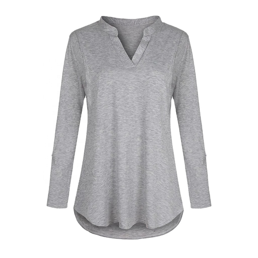 Maternity Outfit V-Neck Long-Sleeve Nursing Tunic studio product photo